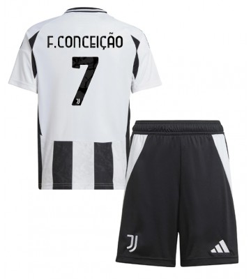 Juventus Francisco Conceicao #7 Primera Equipación Niños 2024-25 Manga Corta (+ Pantalones cortos)